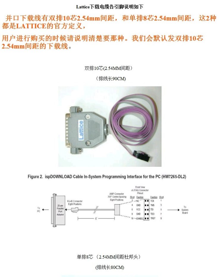 Lattice并口下载线详情展示